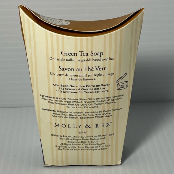 🎁FREE w/2+ items bundle.Molly & Rex triple milled green tea bar soap. NIB. - Picture 2 of 5